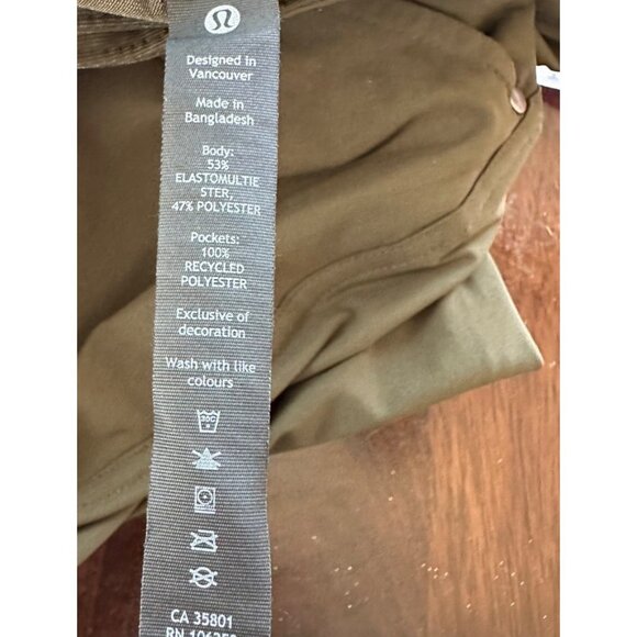 Lululemon Men’s ABC Pant Slim Fit 30 X 30 Dark Olive Green Warpstreme - Picture 5 of 7